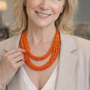Paparazzi Vibrant Orange Layered Necklace